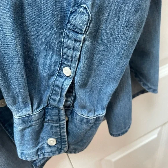 Merona Blue Denim Button-Up Shirt - Picture 3 of 4